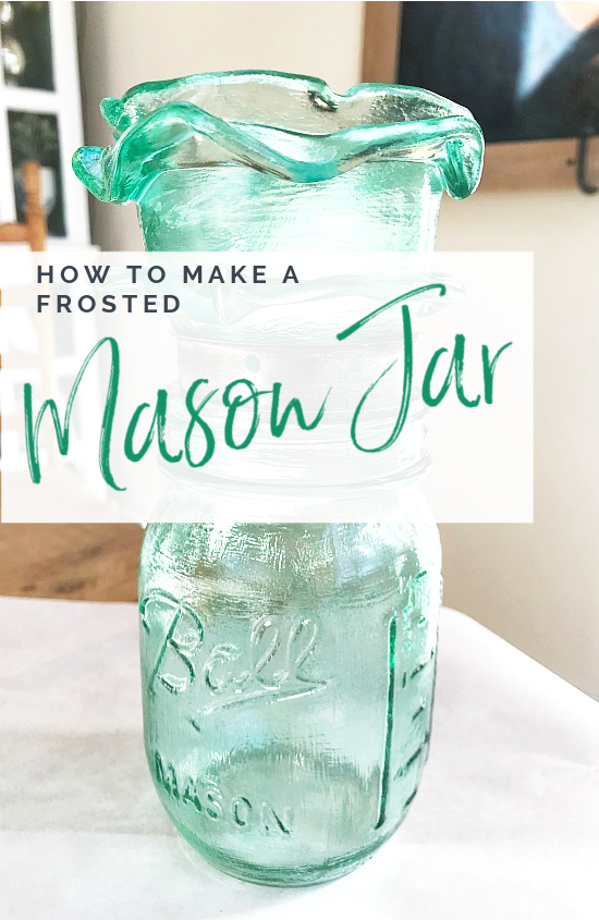 frosted mason jar with overlay