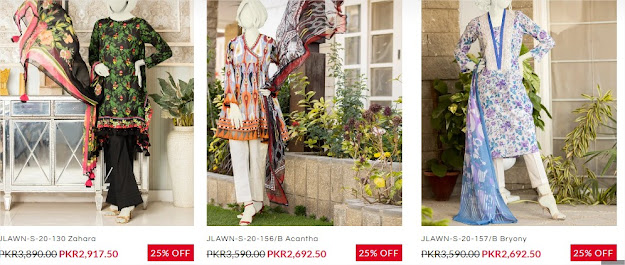 Junaid Jamshed sale on unstitched collection