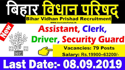 Bihar Vidhan Parishad Recruitment 2019 
