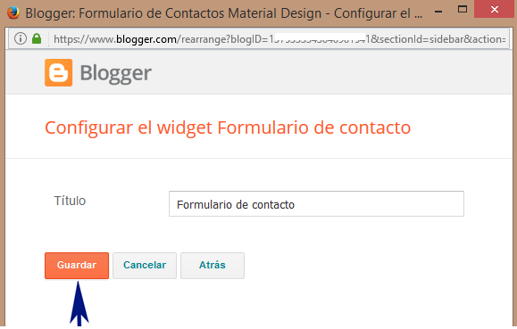 Formulario de contactos para Blogger