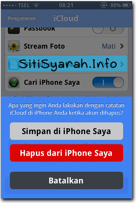 keluar dari icloud