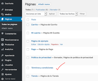 Wordpress Woocomerce - No se encontraron páginas Wordpress Woocomerce - No se encontraron páginas