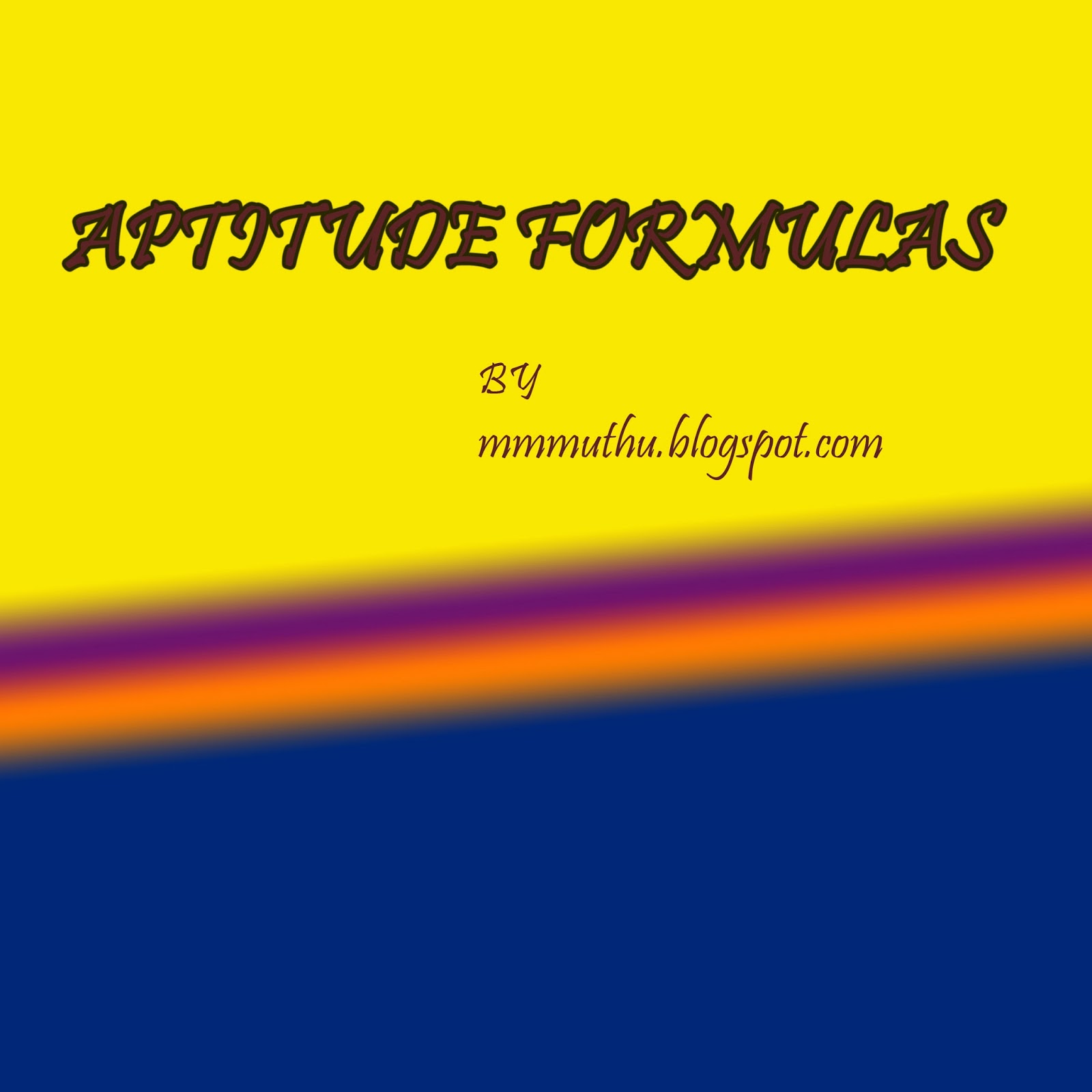 All Important Formulas For Aptitude Test
