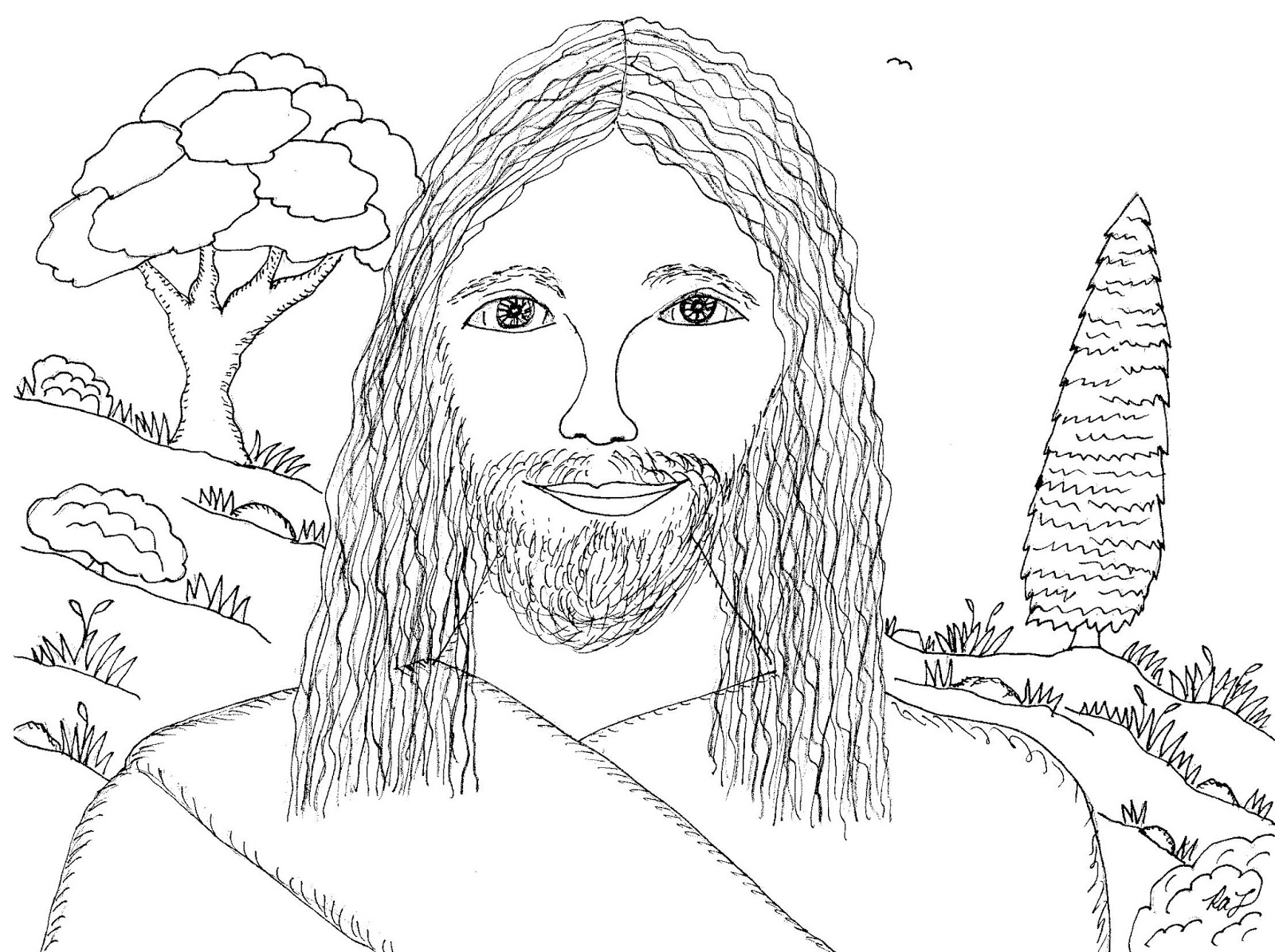 Robin's Great Coloring Pages: Jesus walking in the Mountains