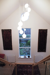 cb3 design. central stair access to attic room central stair, attic conversion, double height entrance. kitchen alterations, cb3 design, Scottish Borders, Architects