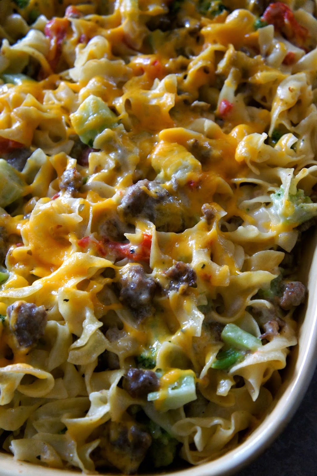 Savory Sweet and Satisfying Sausage and Broccoli Noodle Casserole