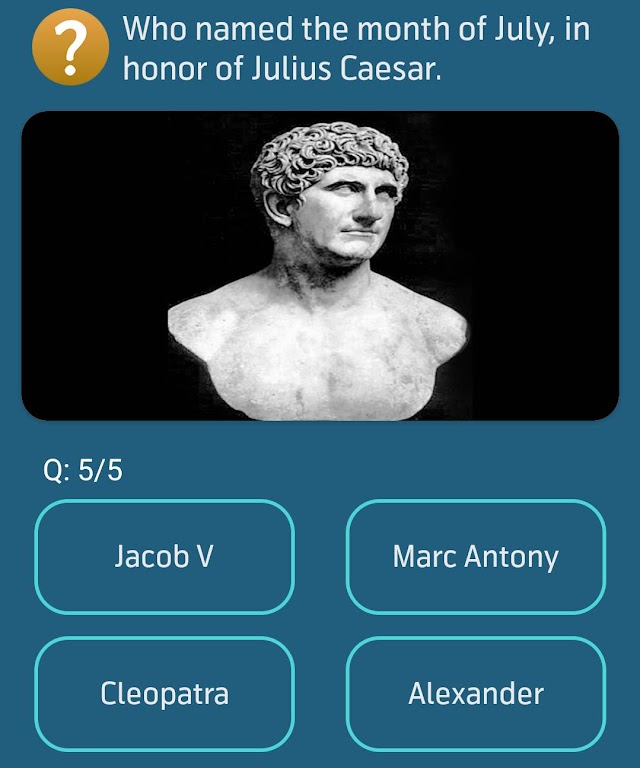 Who named the month of July in honor of Julius Caesar?