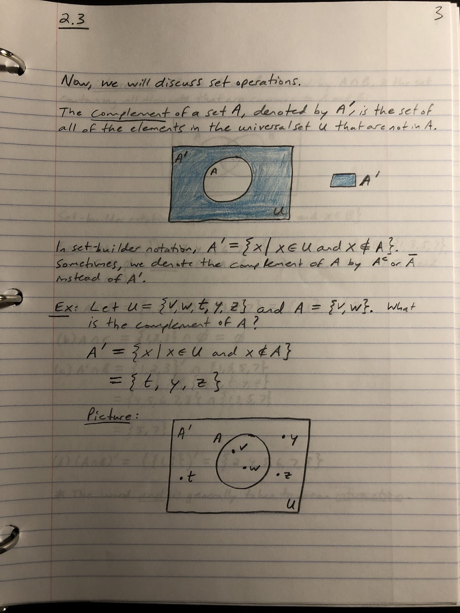 Professor Frank’s Math Blog: 2.3 Venn Diagrams and Set Operations
