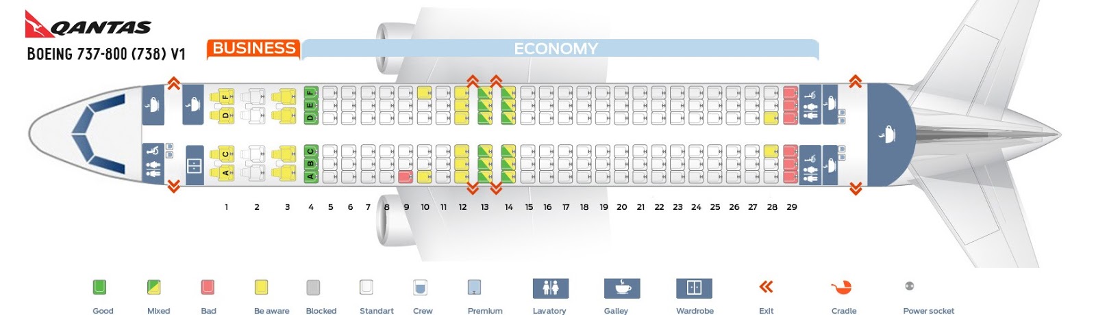 Qantas Flight 12 Seating Chart