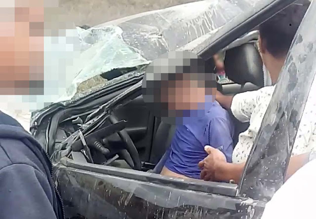 Jacobina: Motorista fica ferido após carro capotar na BR-324, próximo ao Junco