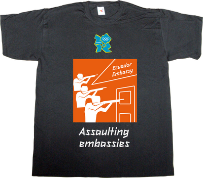 london ecuador Julian Assange wikileaks t-shirt ephemeral-t-shirts