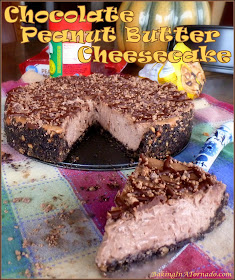Chocolate Peanut Butter Cheesecake, not too sweet but full of flavor. If you’re going to splurge, this recipe is the time! | Recipe developed by www.BakingInATornado.com | #recipe #dessert