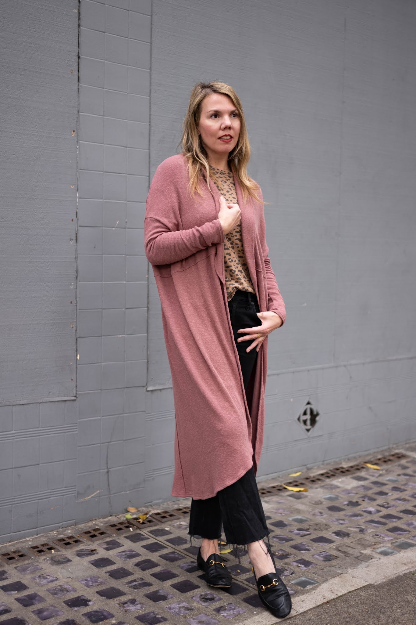 How to Dress Up a Duster Cardigan - Doused in Pink