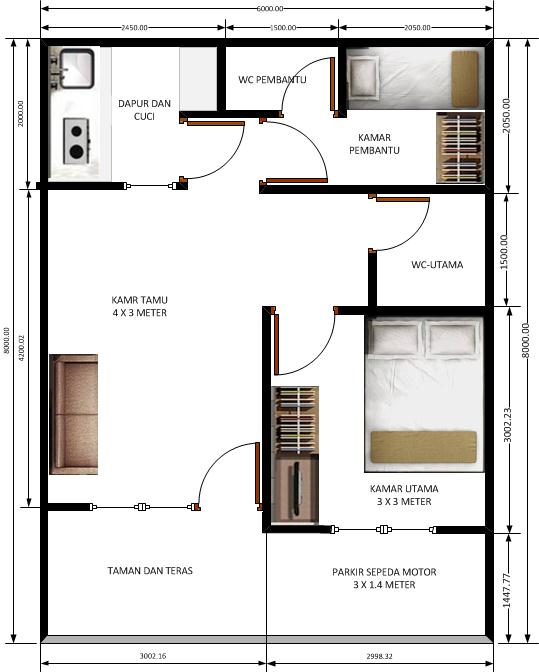 Piye Kabare Rumah Super Minimalis 7 X8 Meter