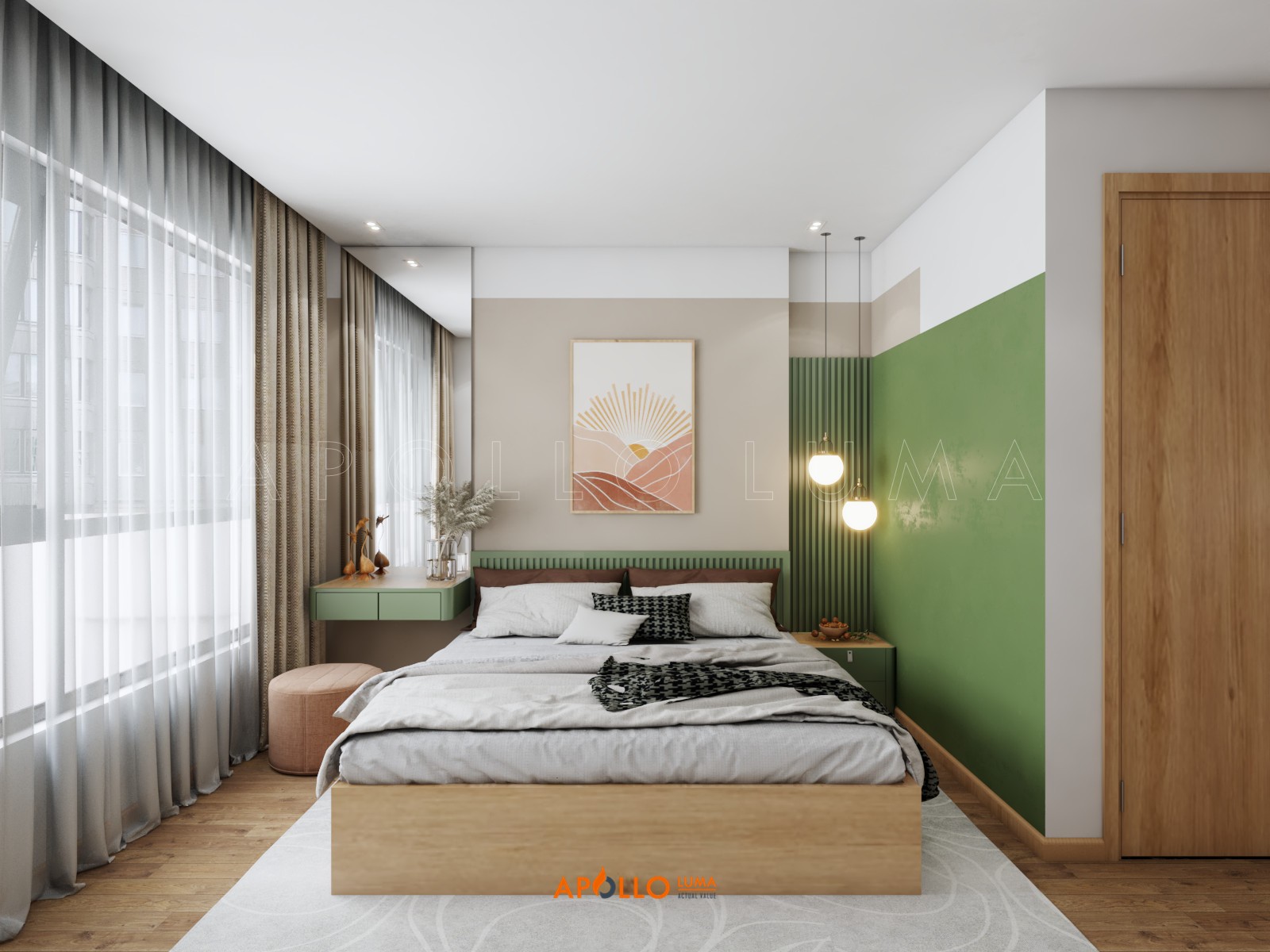 Thiết kế nội thất căn hộ 2 phòng ngủ Vinhomes Green Bay