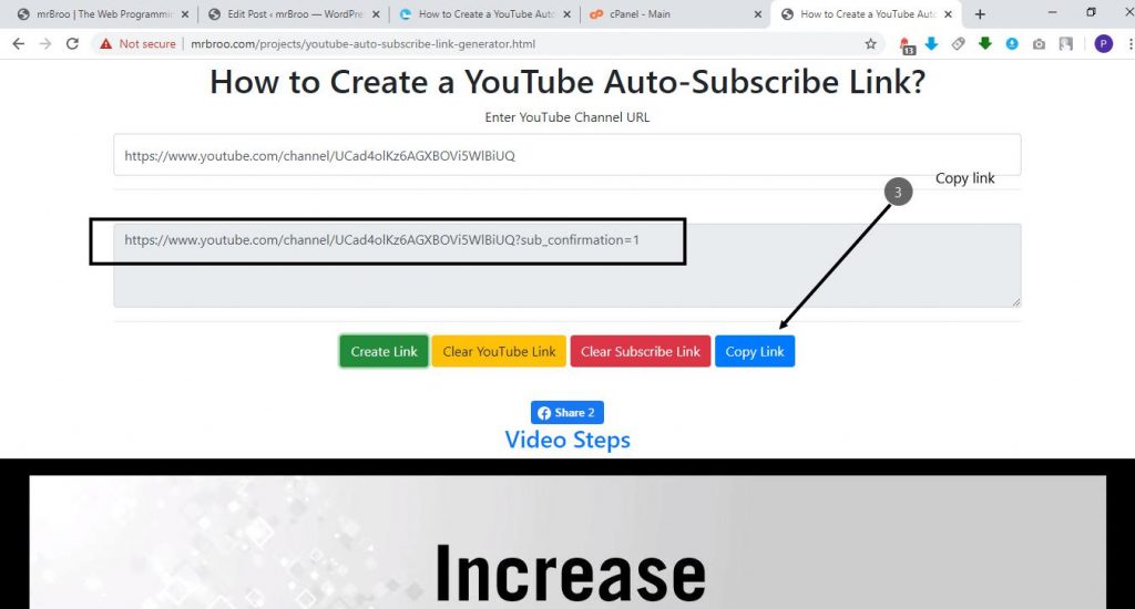 YouTube Auto-Subscribe Link Generator - Mall Lex - The Web Programming ...