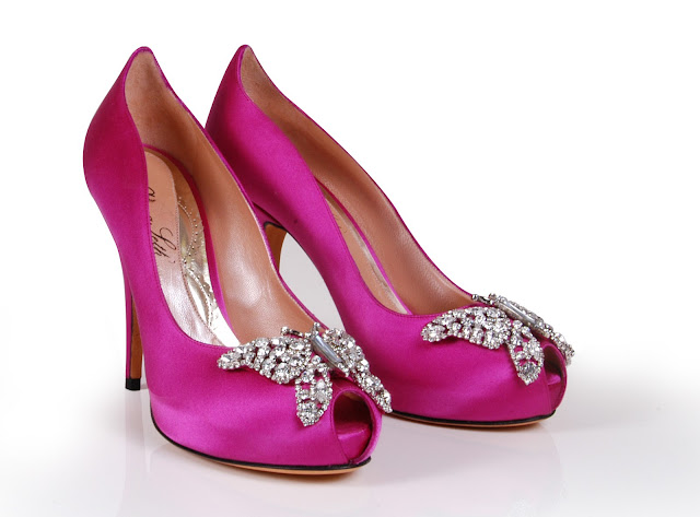 Madame Covet's Style Boutique: Farfalla Fuschia Pink Satin Butterfly Shoe