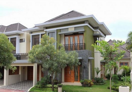 Model rumah minimalis 2 lantai tampak depan