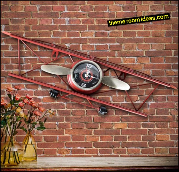 Airplane Wall Clock Decorative Rustic Wall Clock airplane bedroom wall decor