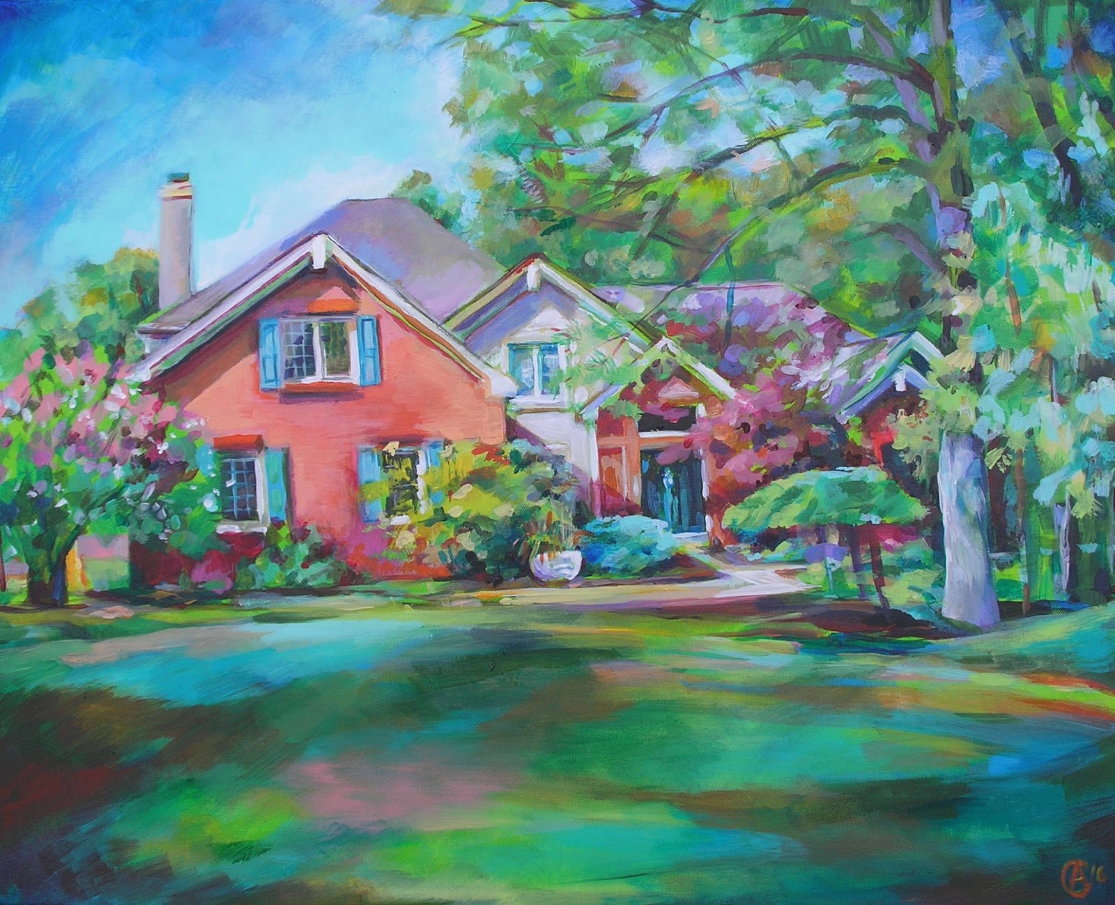 Today's Painting Progress Making Progress on a New Acrylic Home Portrait