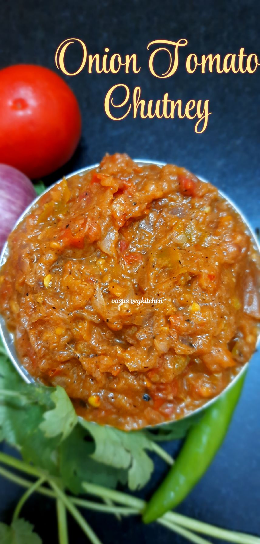 Vasusvegkitchen: Onion Tomato Chutney || Ullipaya tomato pachadi || How ...