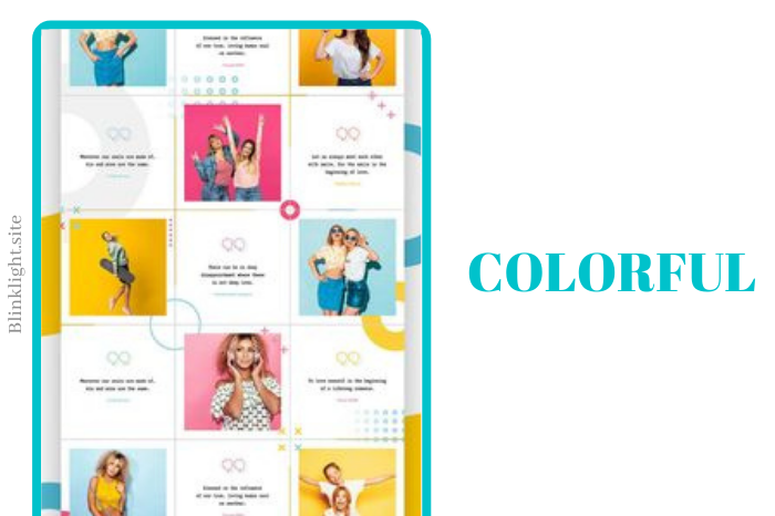 Colorful Instagram feed layout ideas