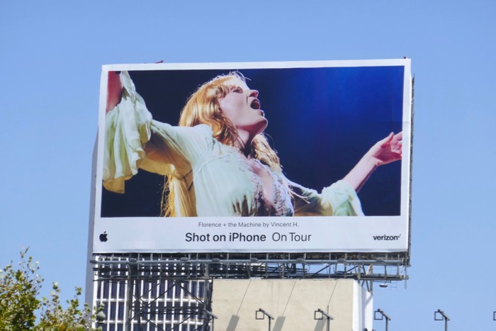 Florence + The Machine Shot on iPhone On Tour billboard Wilshire Boulevard Florence Machine Shot on iPhone On Tour billboard