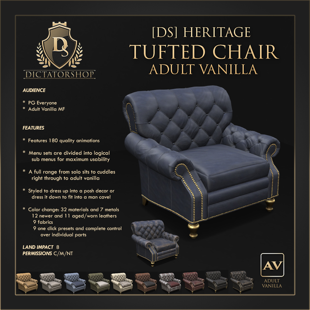 Second Life Adult Furniture and Equipment