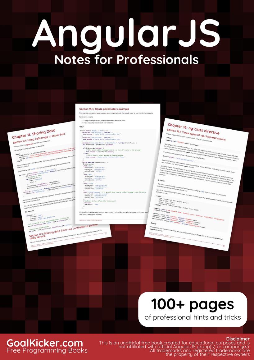 AngularJS Notes for Professionals | Free Libros