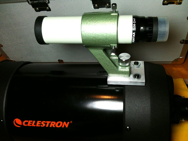 讓Pentax 7x35 CI-F 尋星鏡也可以裝上Celestron C6 的轉接座