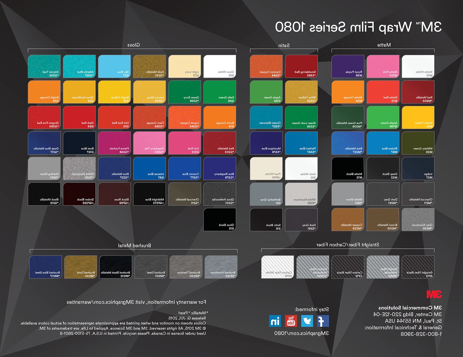 3M Vinyl Car Wrap Colors