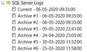 SQL Server error logs | Intro | Configuration | Recycle | Querying