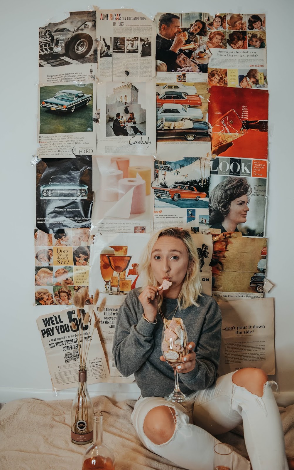 Testing Viral Tik Tok Photo Shoots: The Newspaper Collage Wall