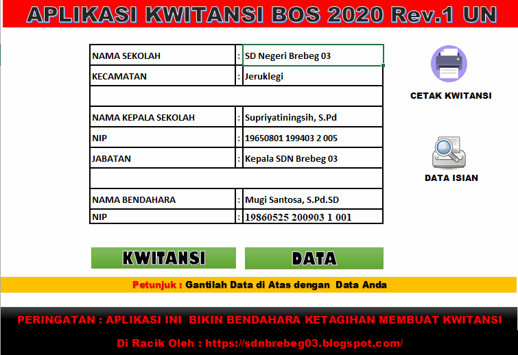 Aplikasi Kwitansi Bos 2020 Rev.1 UN SDN BREBEG 03 KEC