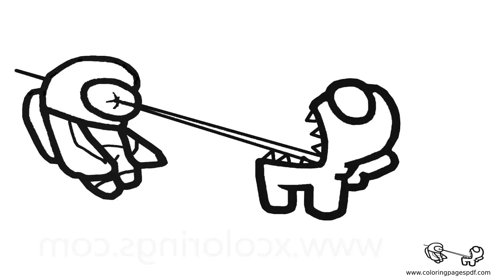 Coloring Page Of An Imposter Killing - Coloring Pages Amongus 7.webp