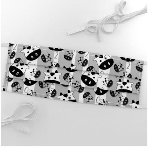 Spoonflower DIY Pleated Mask in Small Bouncing Ox (Gray) fabric by eSheep Designs