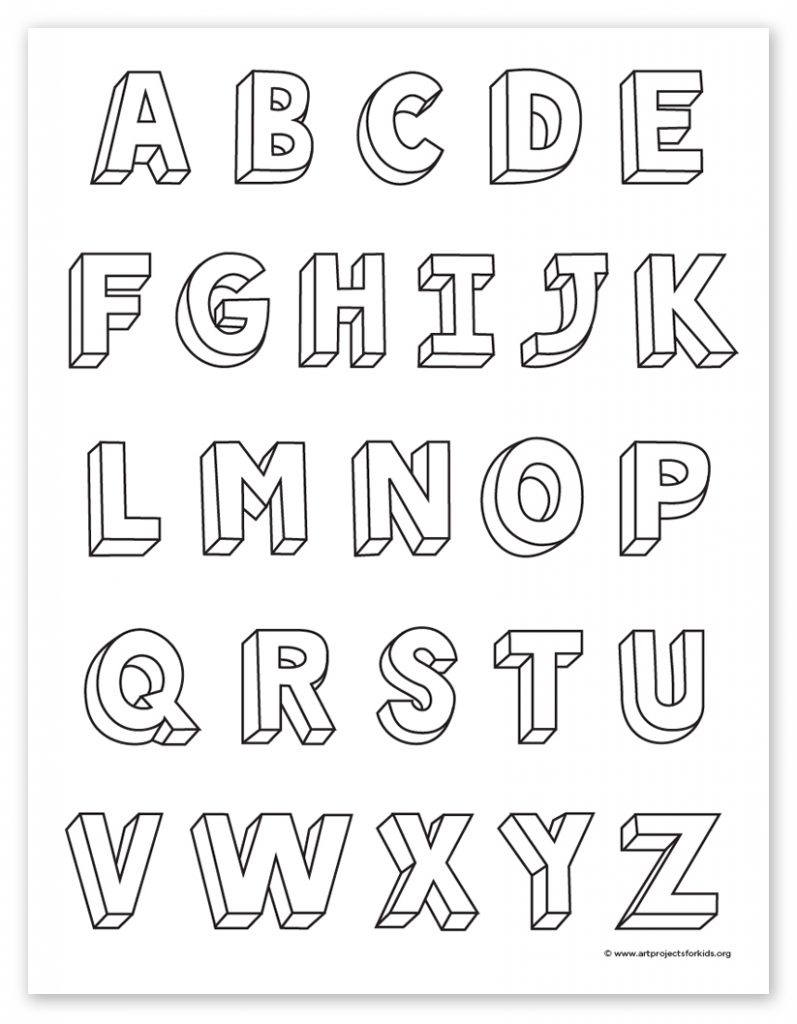 3D Bubble Letters Alphabet Formal Letter