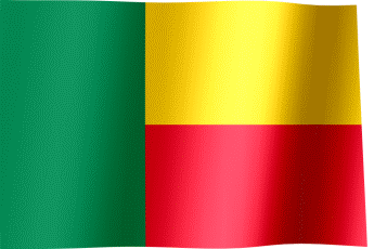 The waving flag of Benin (Animated GIF) (Drapeau Bénin)