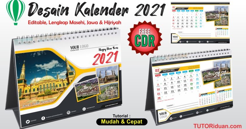 Desain Kalender Duduk 2021 Dengan Coreldraw Free Cdr Suanto