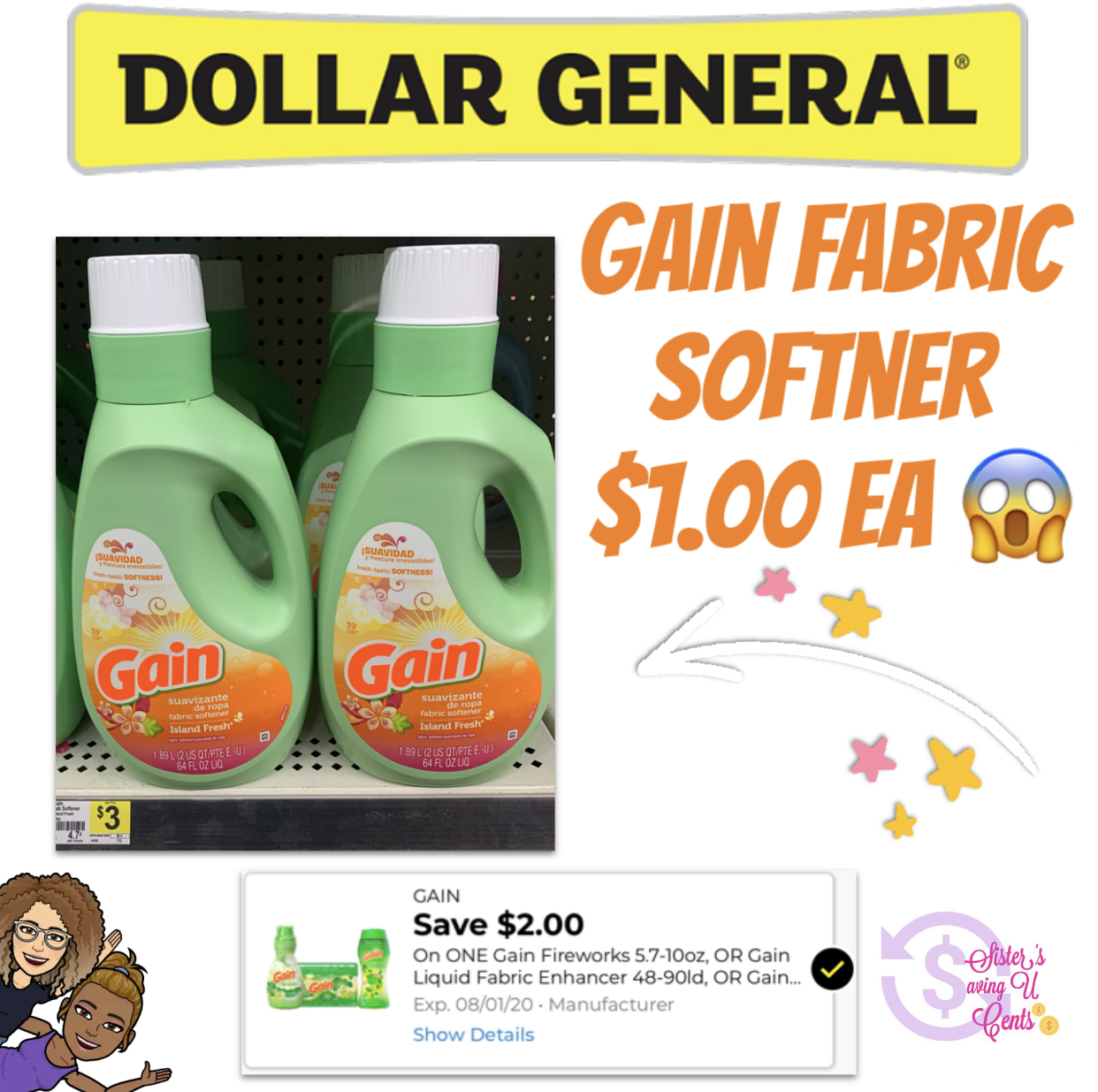1.00 Gain Fabric Softener At Dollar General