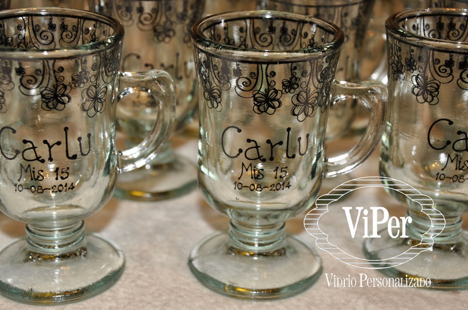 VIDRIO PERSONALIZADO Y DECORADO VASOS ORIGINALES JARRITOS DE VIDRIO