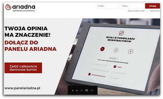 Zarobki w panelu Ariadna (wypłacalne strony, ankiety).