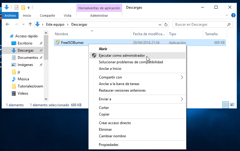 TutorialesJosem Como instalar Free ISO Burner en Windows Un grabador