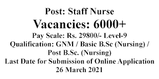 Staff Nurses Jobs- 6000+ Vacancies
