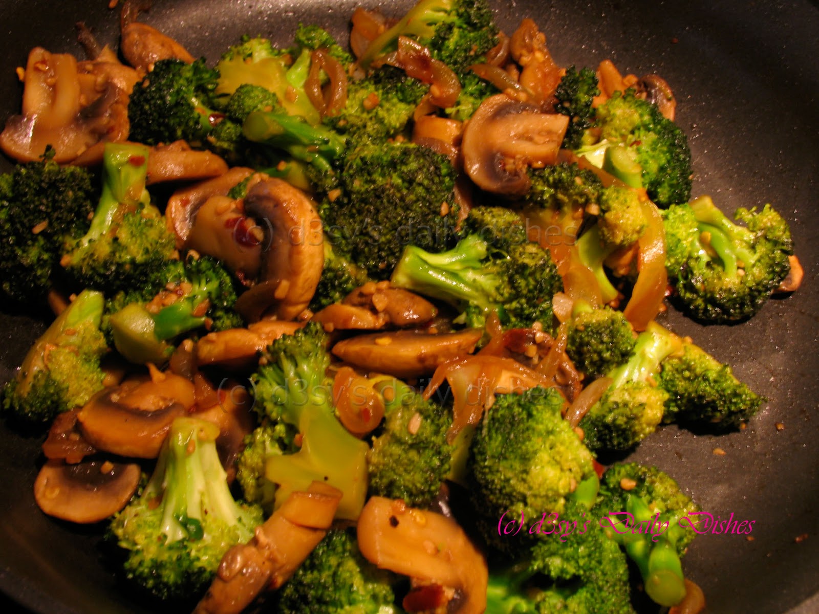d3sy's Daily Dishes Saute Broccoli, Mushrooms, and Onions