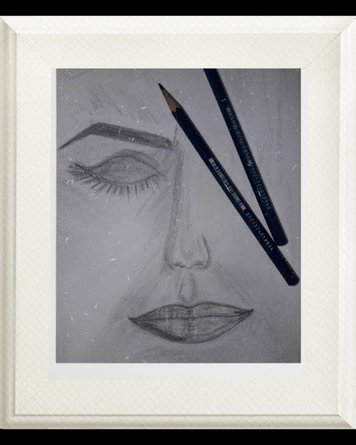pencil sketch of girl