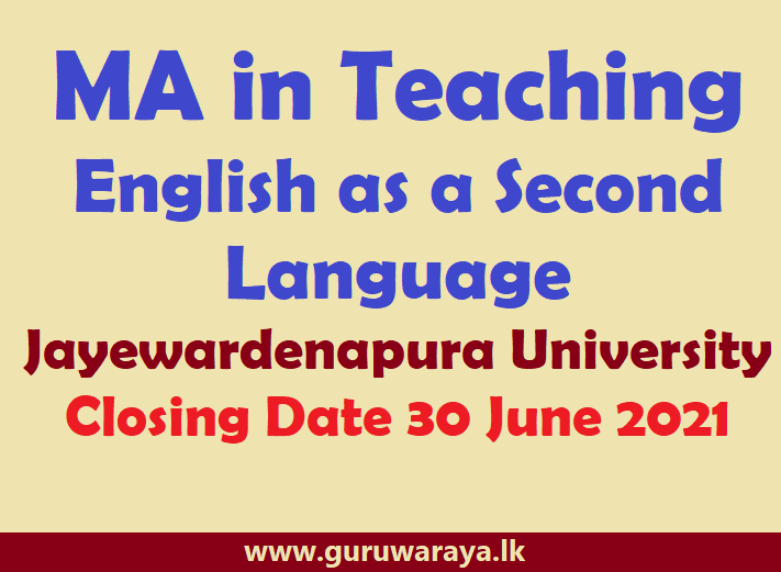 MA in Teaching English as a Second Language : Jayewardenapura University