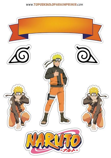 Topo de Bolo Naruto - Party Land