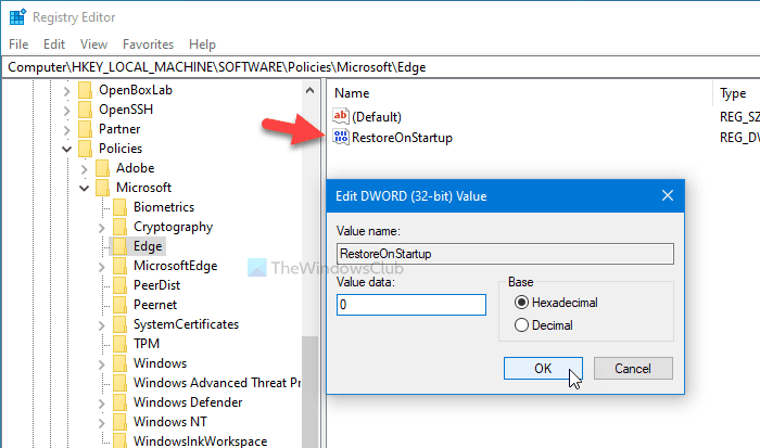كيفية تعطيل إشعار استعادة الصفحات في متصفح Edge