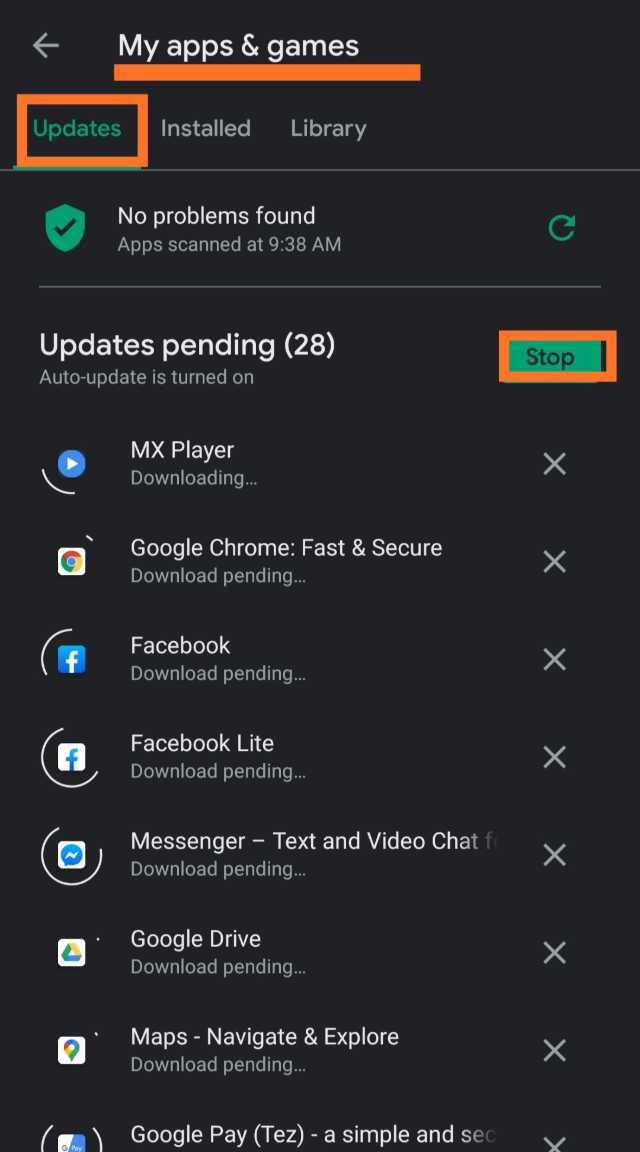 google play pending download